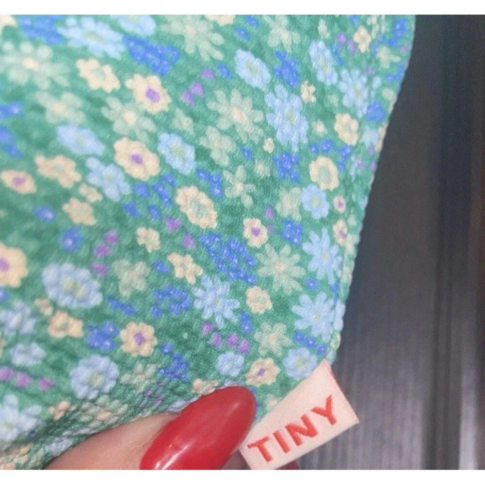 Tiny Cottons Green Ditsy Floral Ruffle One Piece Swimsuit Girls 10Y 140/64